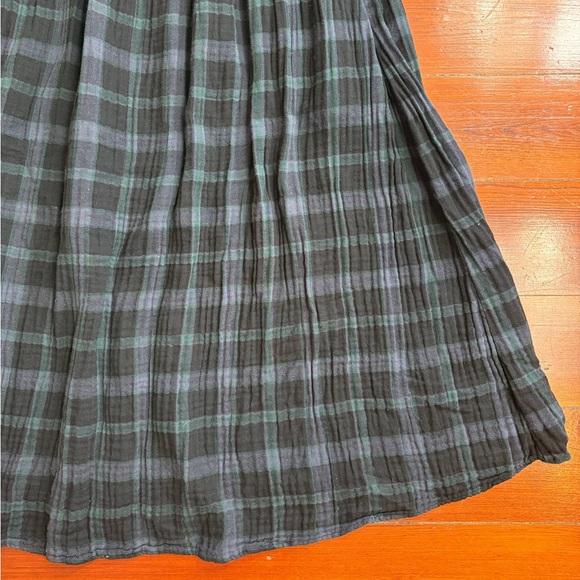 Madewell 100% Cotton Lightspun Long Sleeve Smocked Midi Plaid Dress Sz 2X ๐๐ - Picture 9 of 12